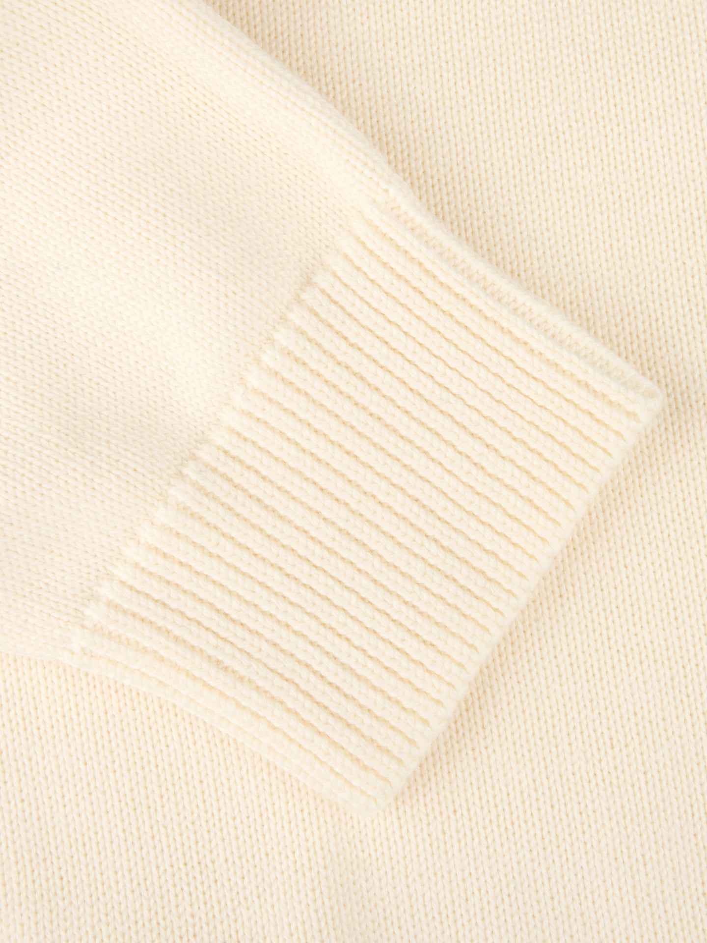 Off-white Strukturstickad Zip Cardigan