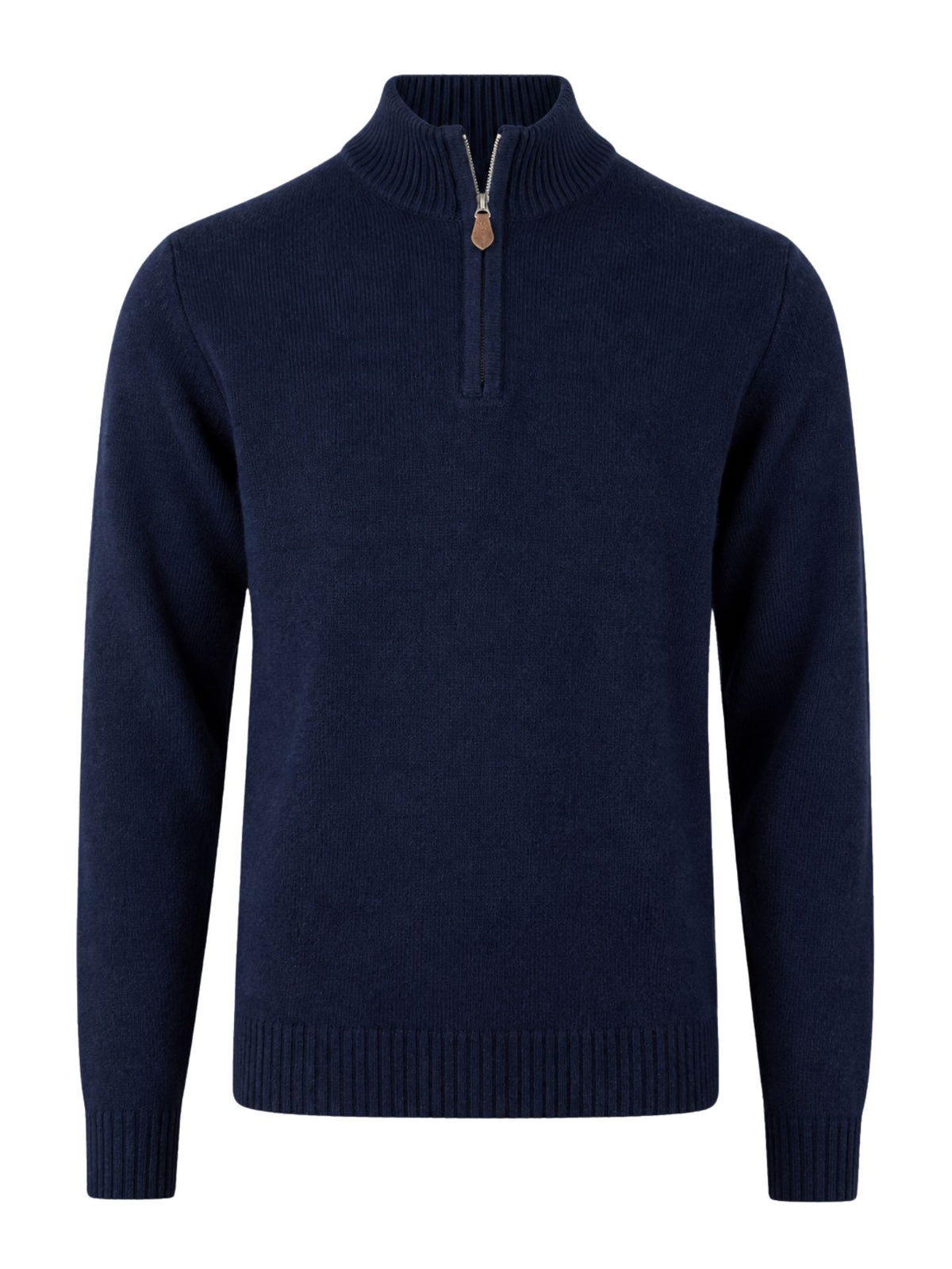 Marinblå Borstad Merino Half Zip - Stenströms