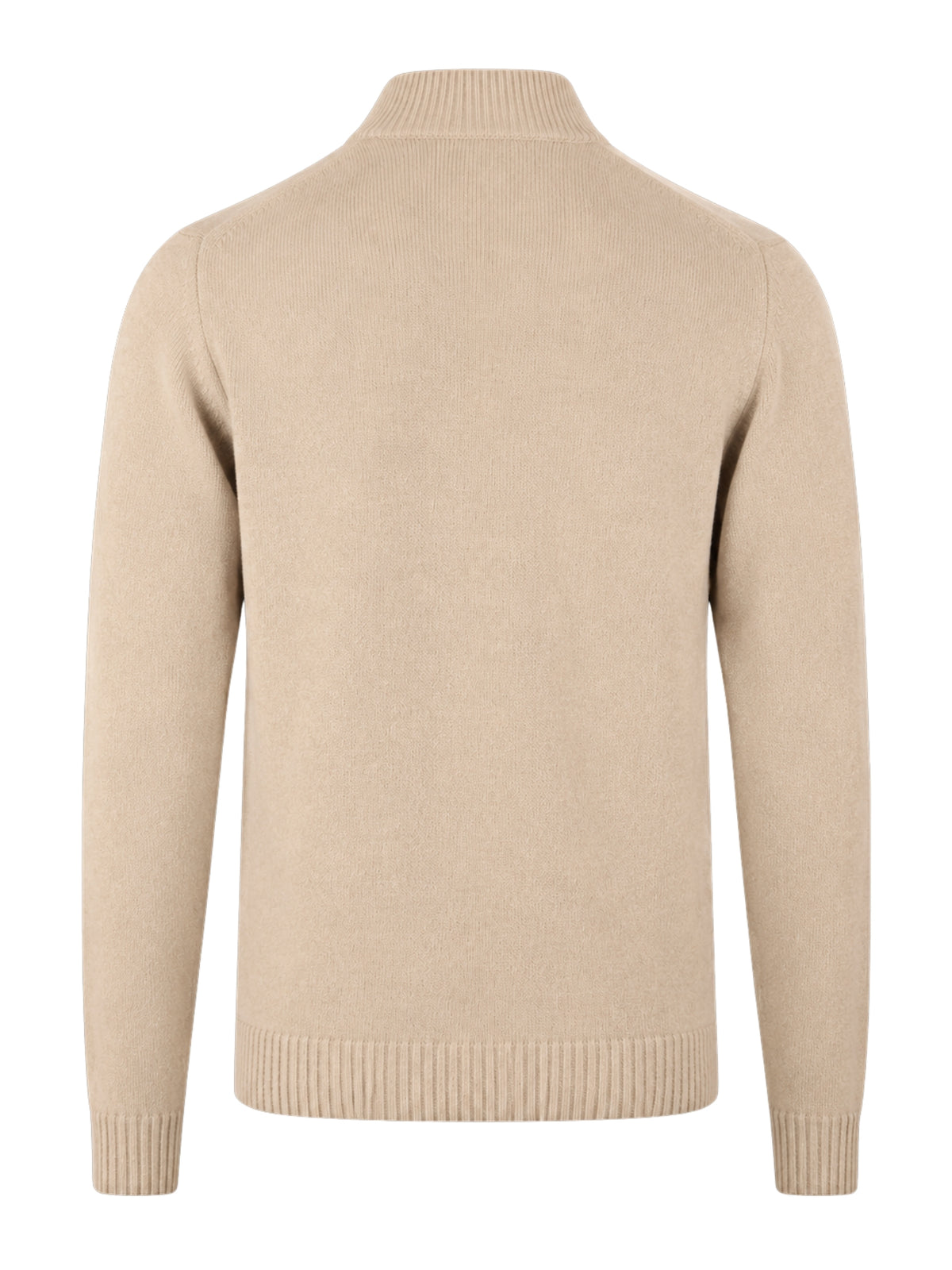 Beige Borstad Merino Half Zip