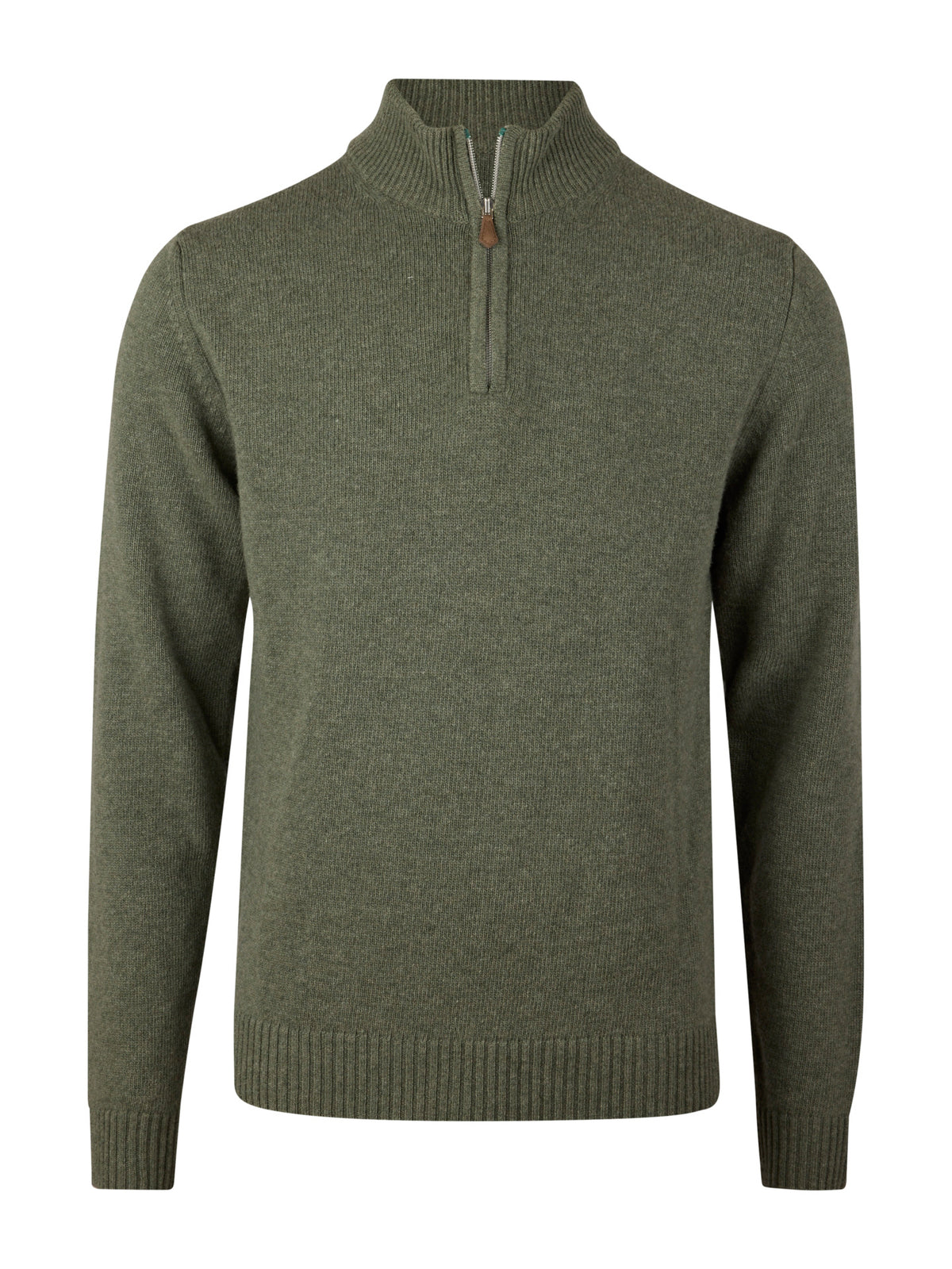 Grön Borstad Merino Half Zip