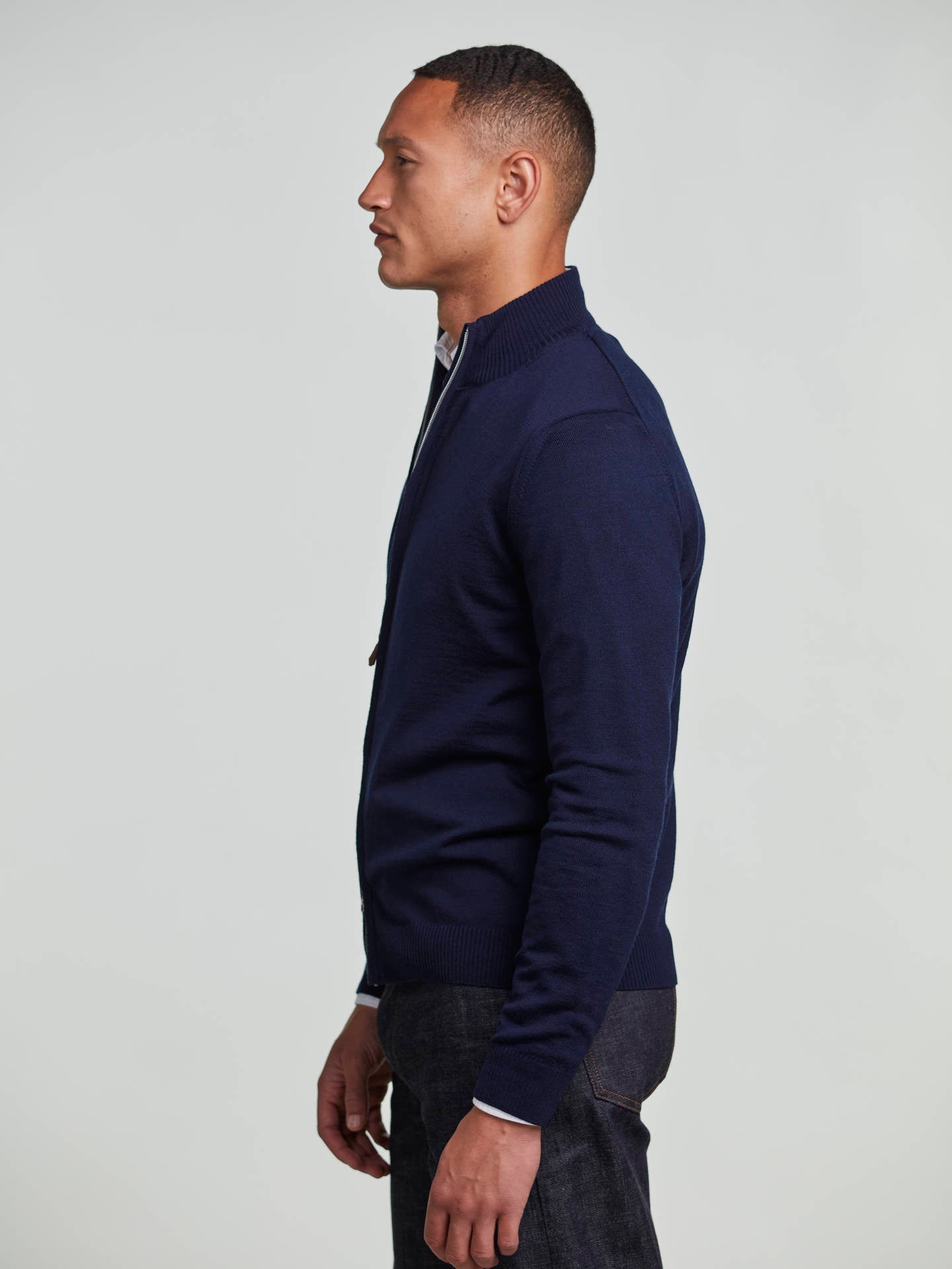 Zip Cardigan i Merinoull