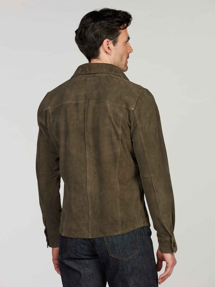 Grön Overshirt i Mocka