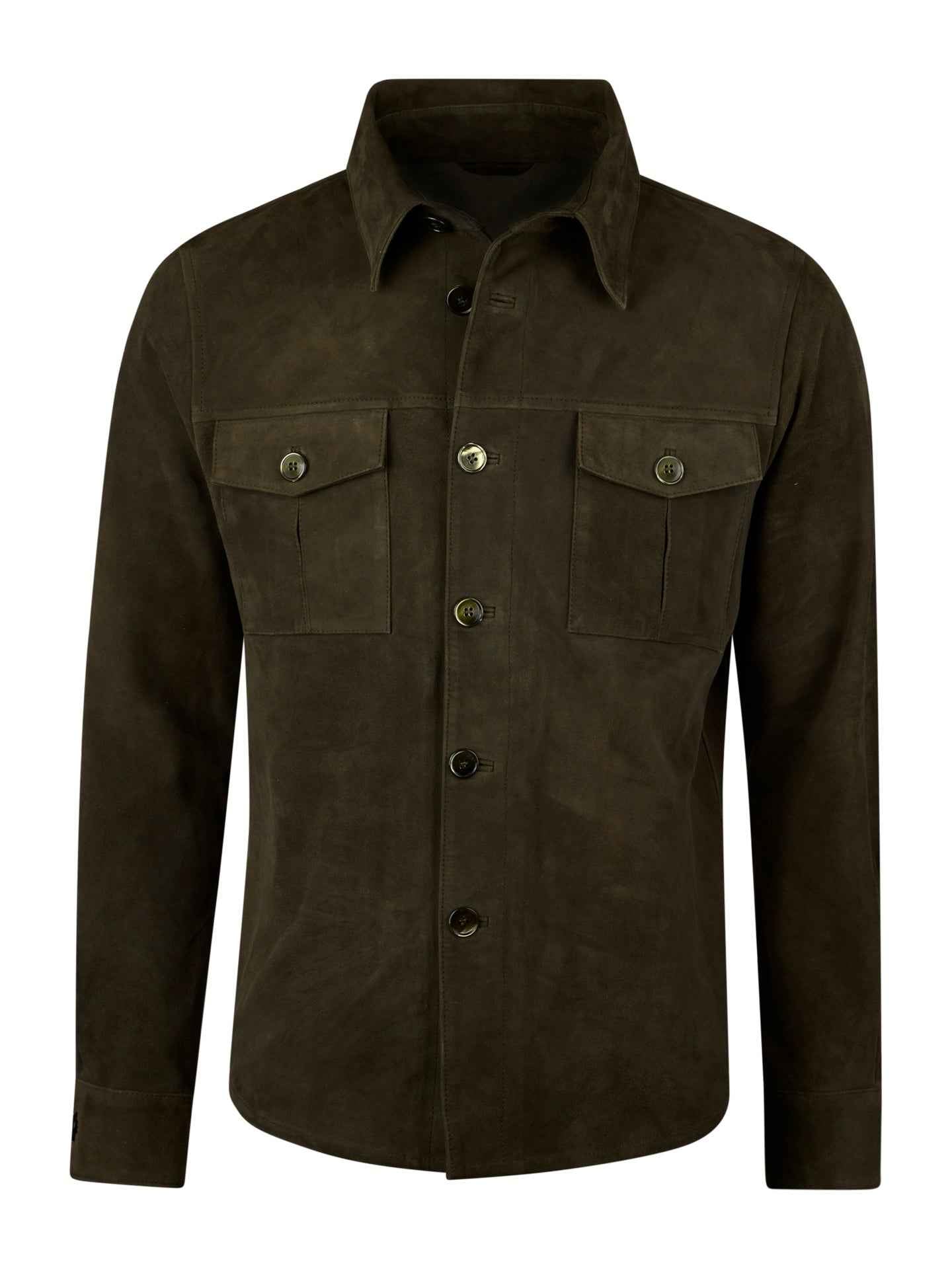 Grön Overshirt i Mocka