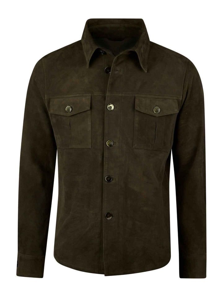 Grön Overshirt i Mocka