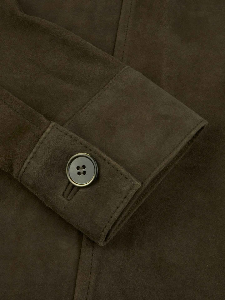 Grön Overshirt i Mocka