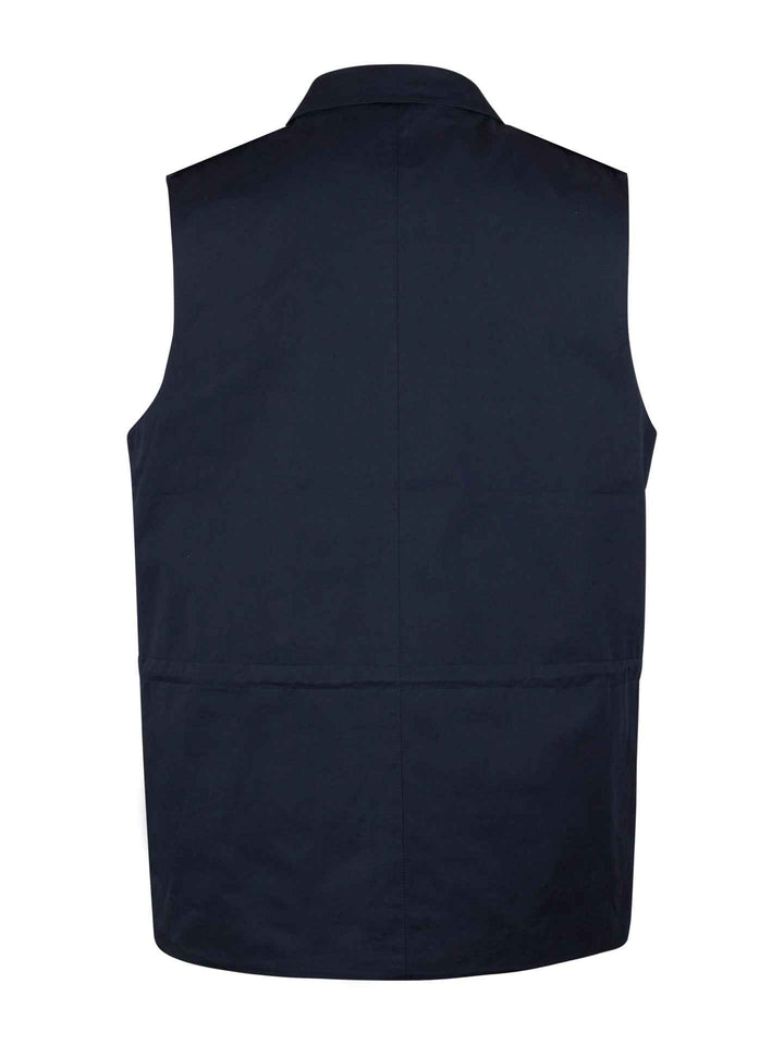 Navy Cotton Twill Väst
