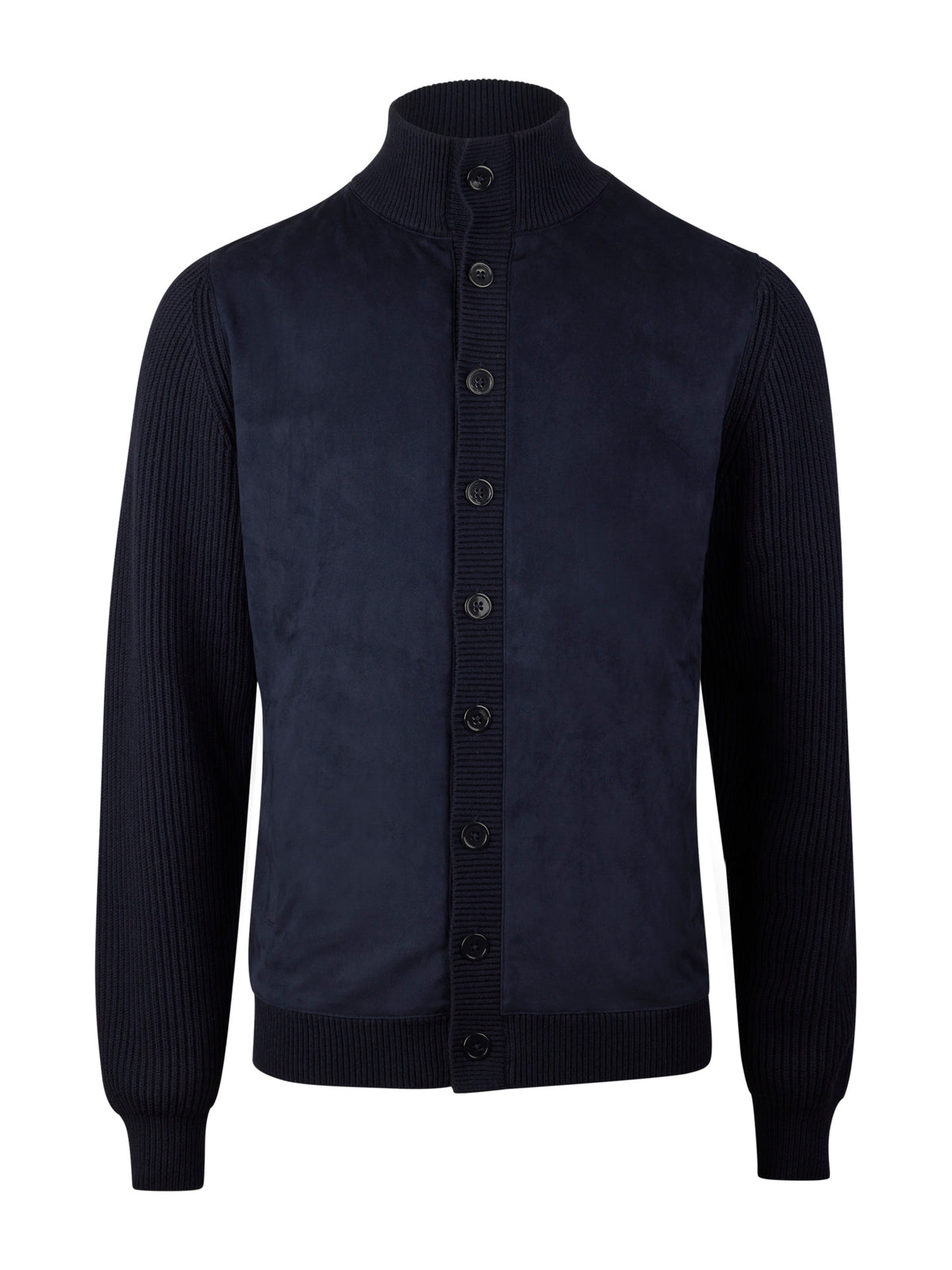 Mörkblå Hybrid Alcantara Cardigan