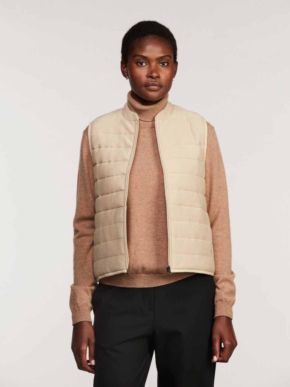 Beige Margaux Quiltad Väst