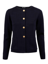 Marinblå Stina Merinoull Cardigan
