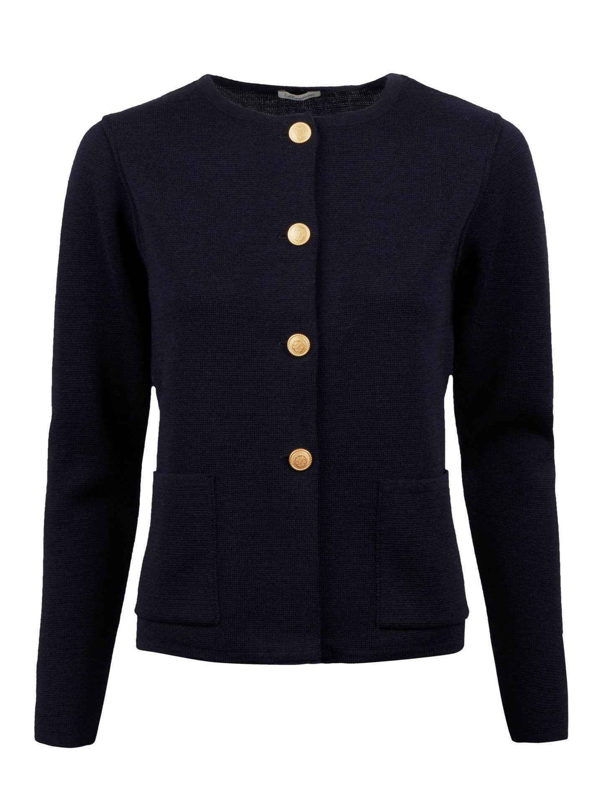 Marinblå Stina Merinoull Cardigan