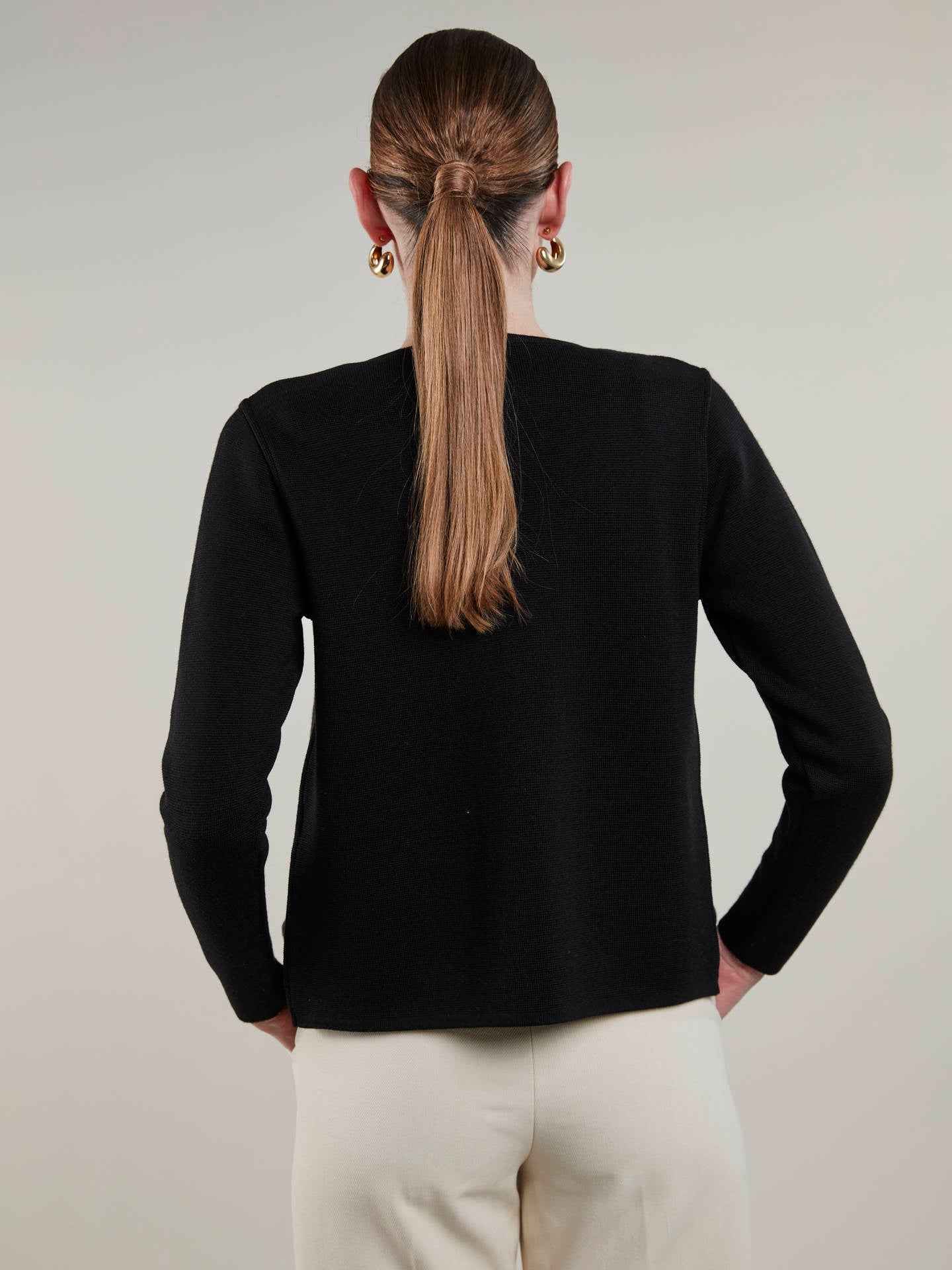 Svart Stina Merinoull Cardigan