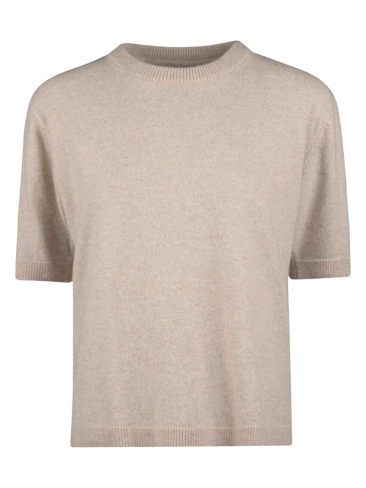Beige Janet Kashmirtröja, Kort ärm