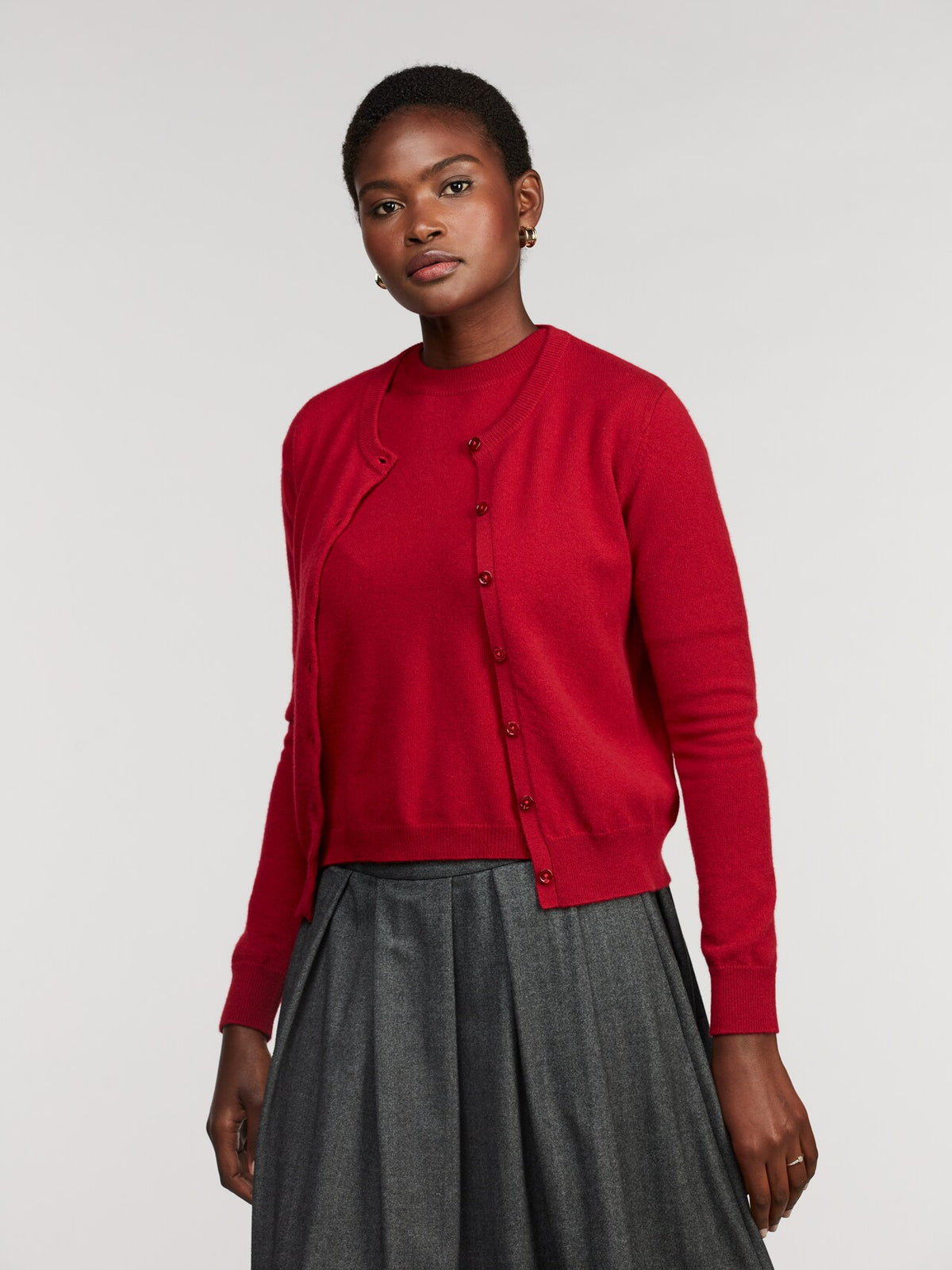 Red Judith Cashmere Cardigan