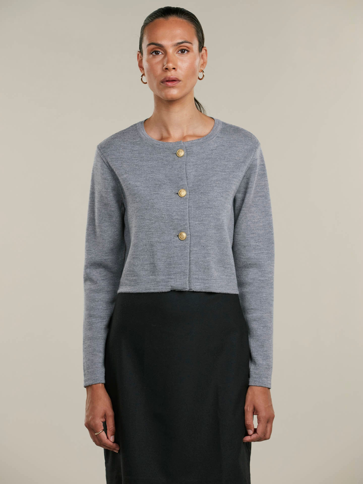 Kristina Croppad Merinoullskofta - Stenströms Store