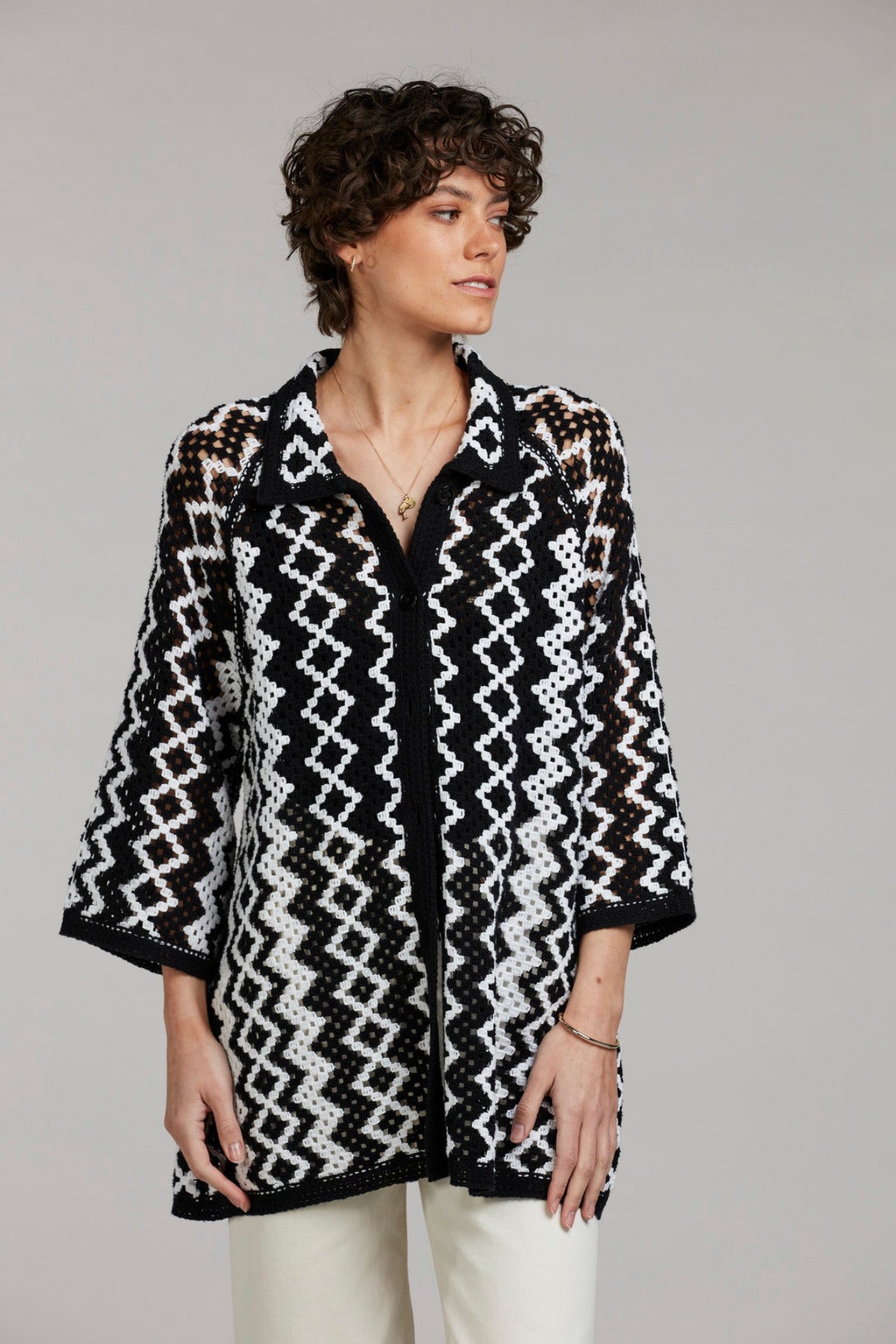 Lily-Rose Lång Openwork Kofta