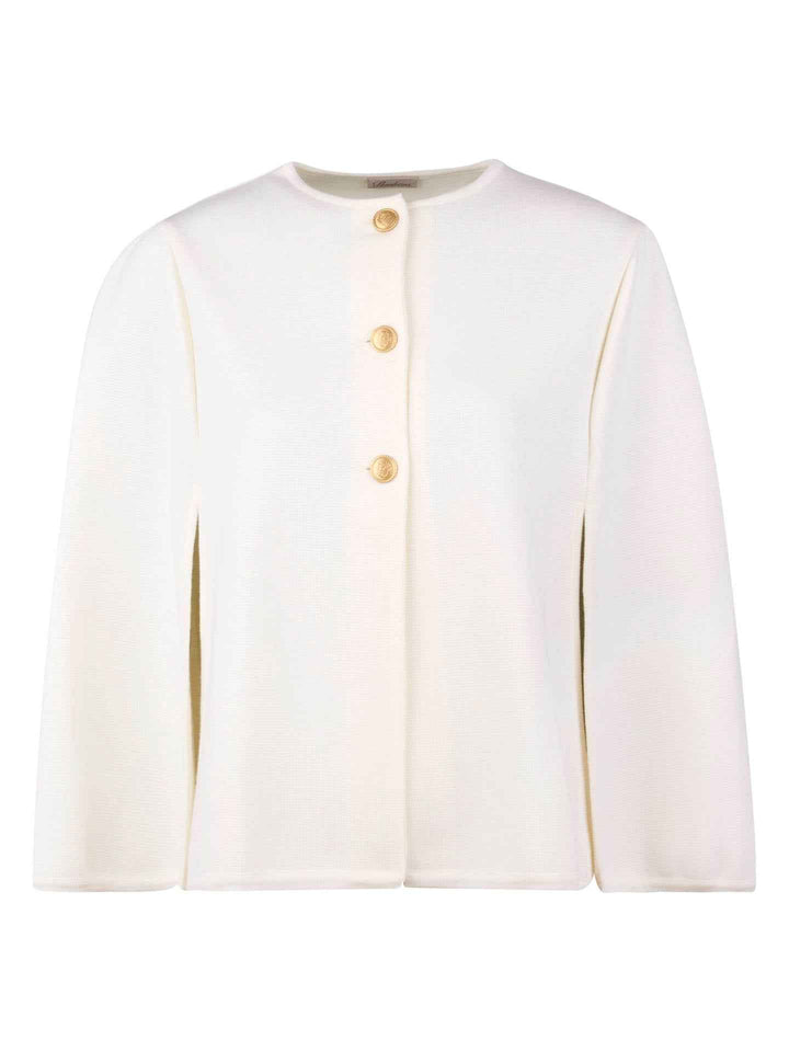 Lo Stickad Poncho i Merinoull