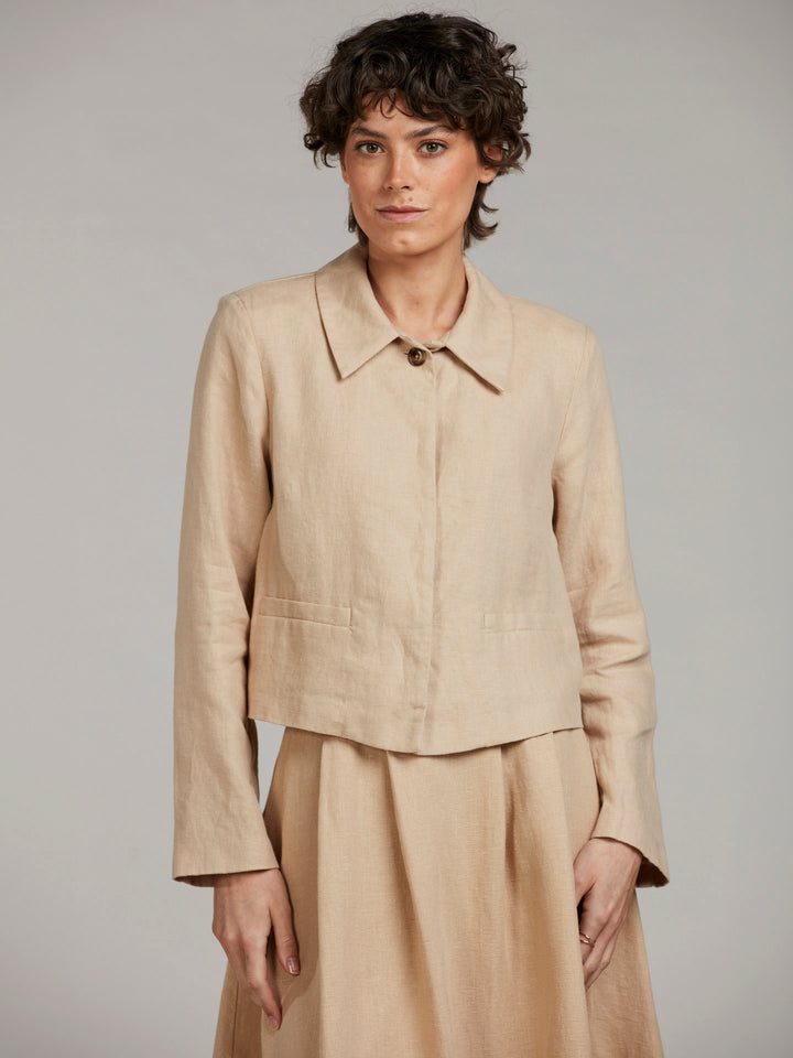 Beige Leia Linnejacka - Stenströms