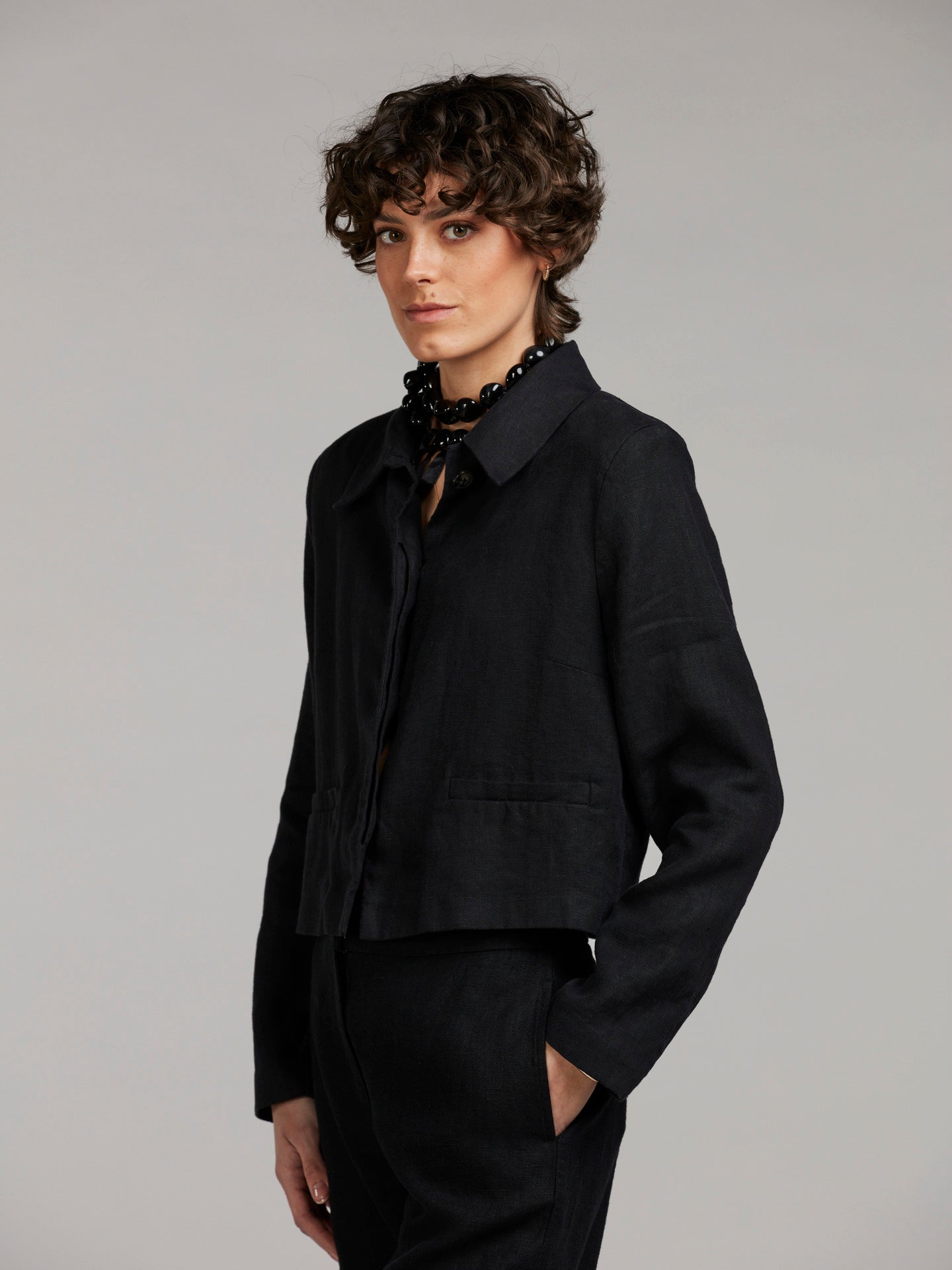 Svart Leia Linnejacka