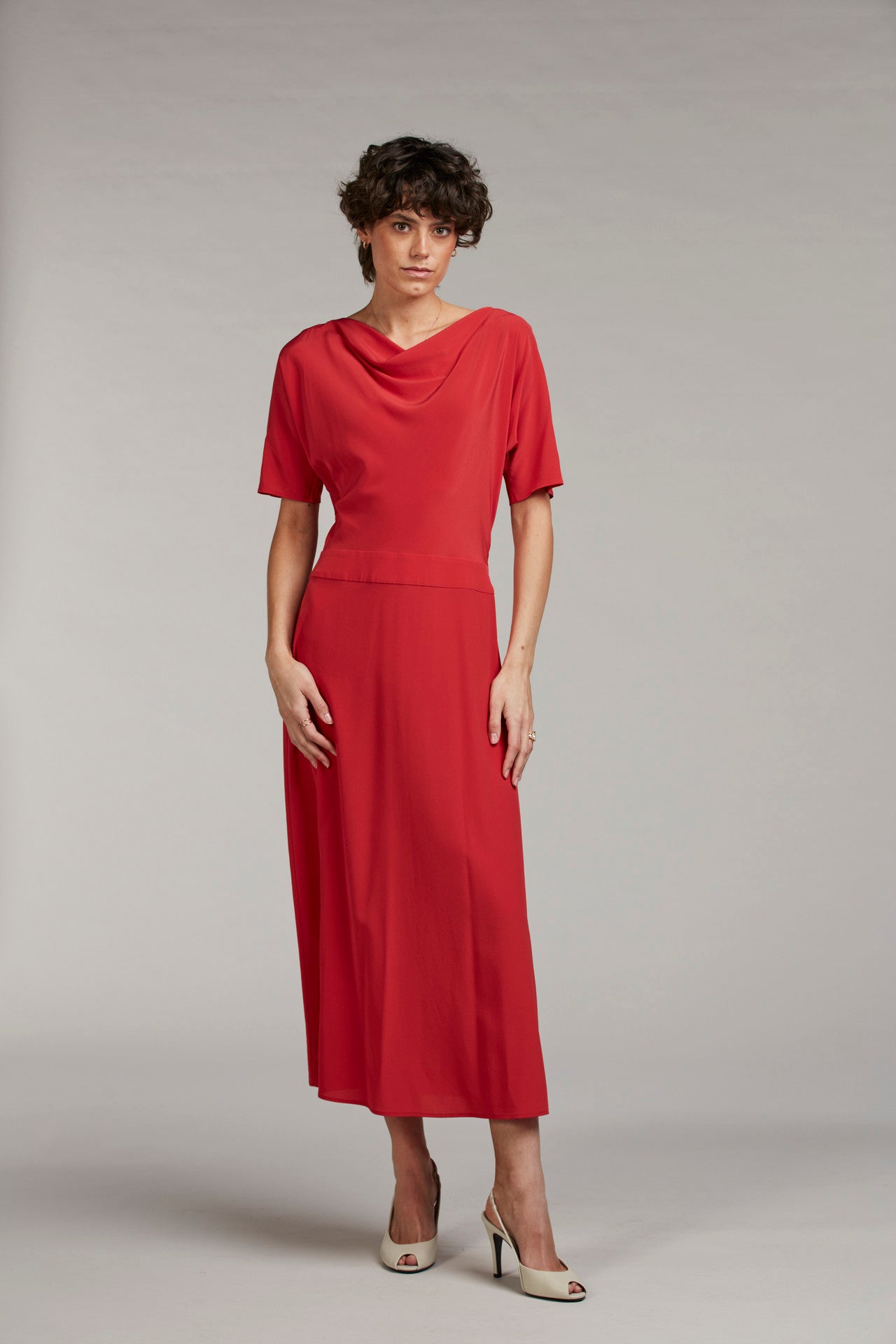 Jessa Midi Sidenklänning