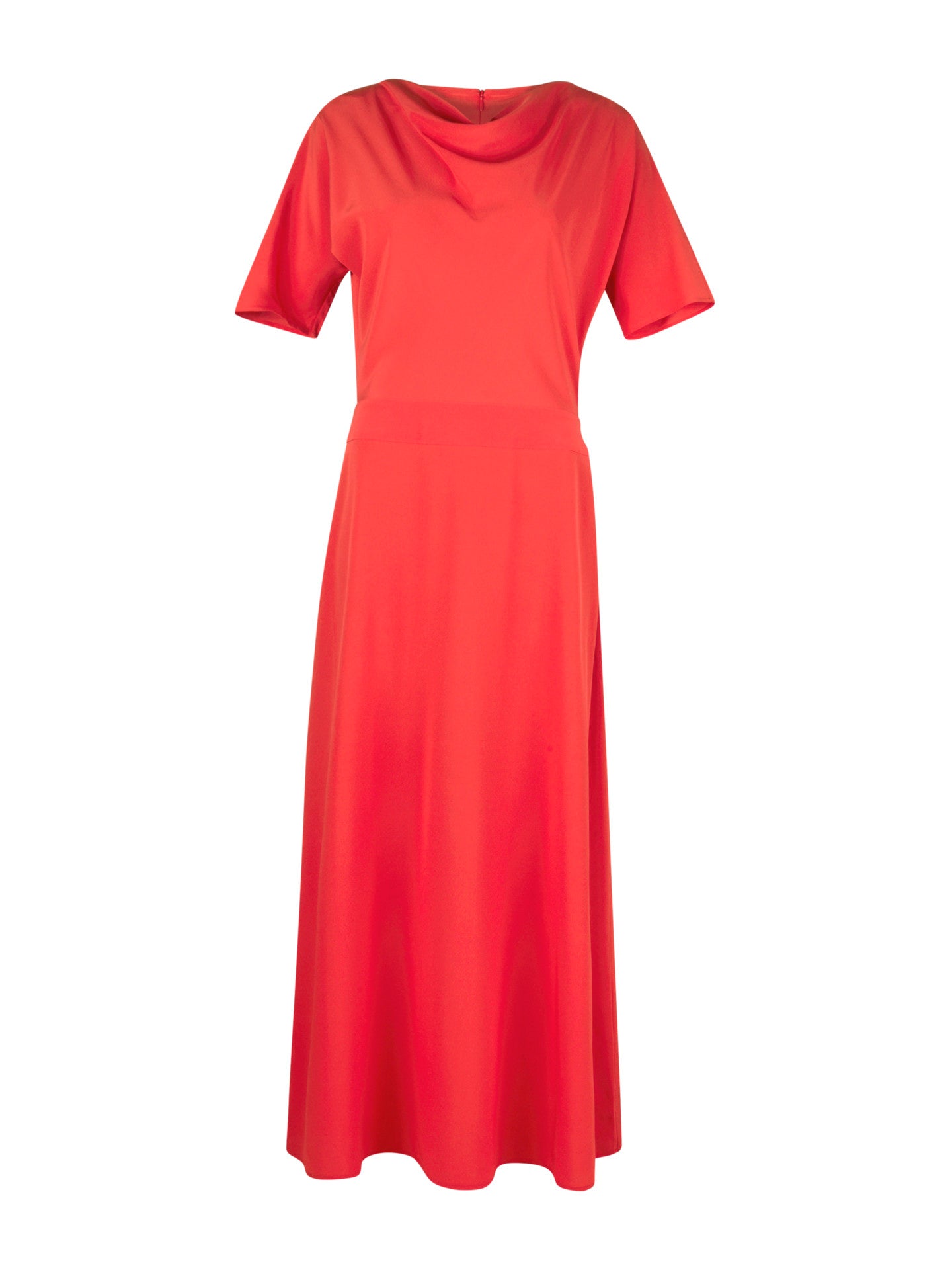 Jessa Midi Sidenklänning - Ljusröd