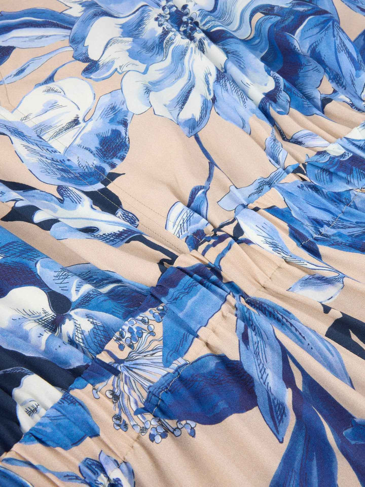 Blå Leonora Blommig Klänning