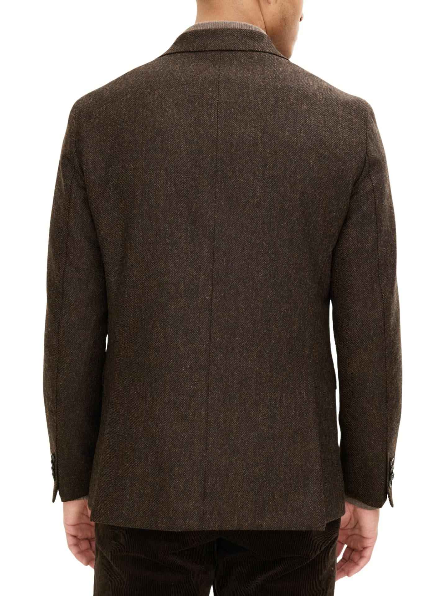 Blazer i Ull med Fiskbensmönster