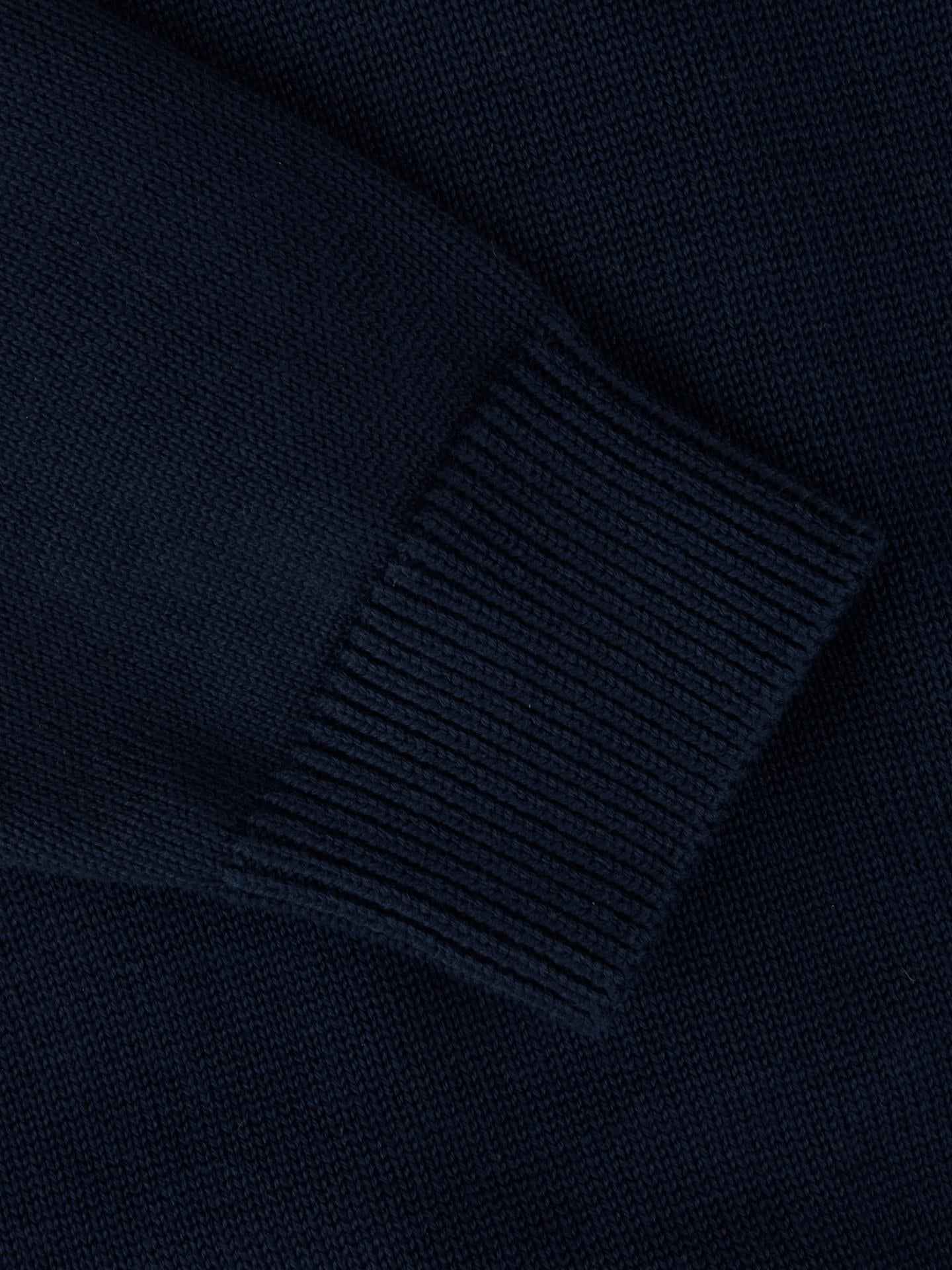 Marinblå Strukturstickad Zip Cardigan
