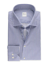 Dark Blue Regular Striped Twill Shirt