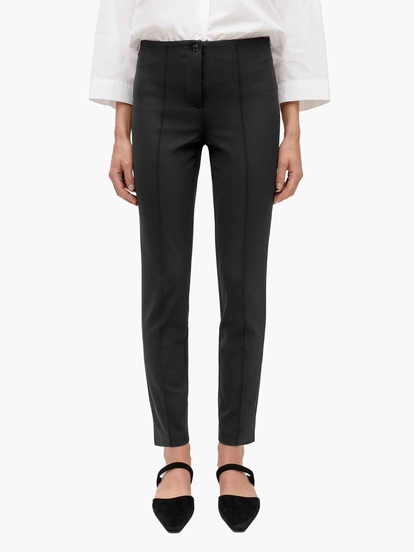 Ros Ankellång Smal Kostymbyxa