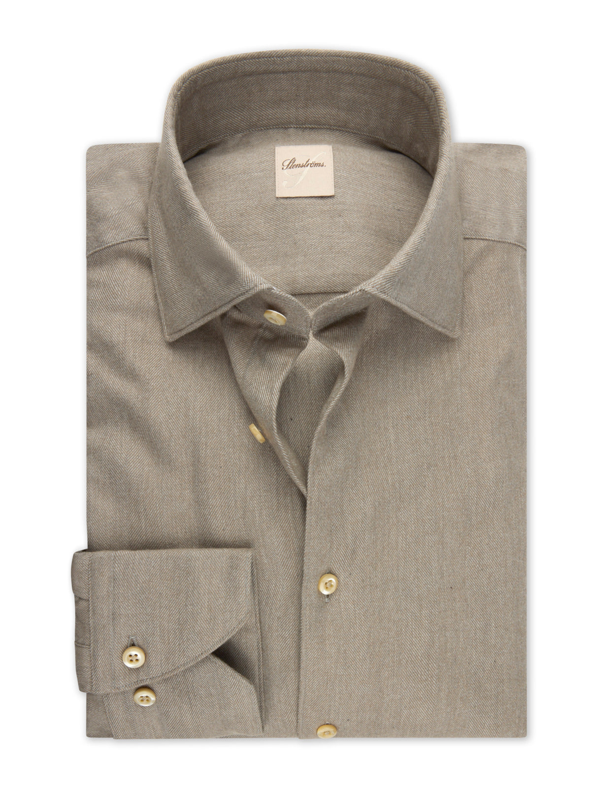 Beige Extra Soft Flanellskjorta - Stenströms