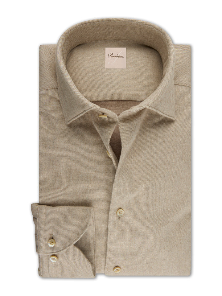 Stenströms - Beige Regular Fit Flanellskjorta