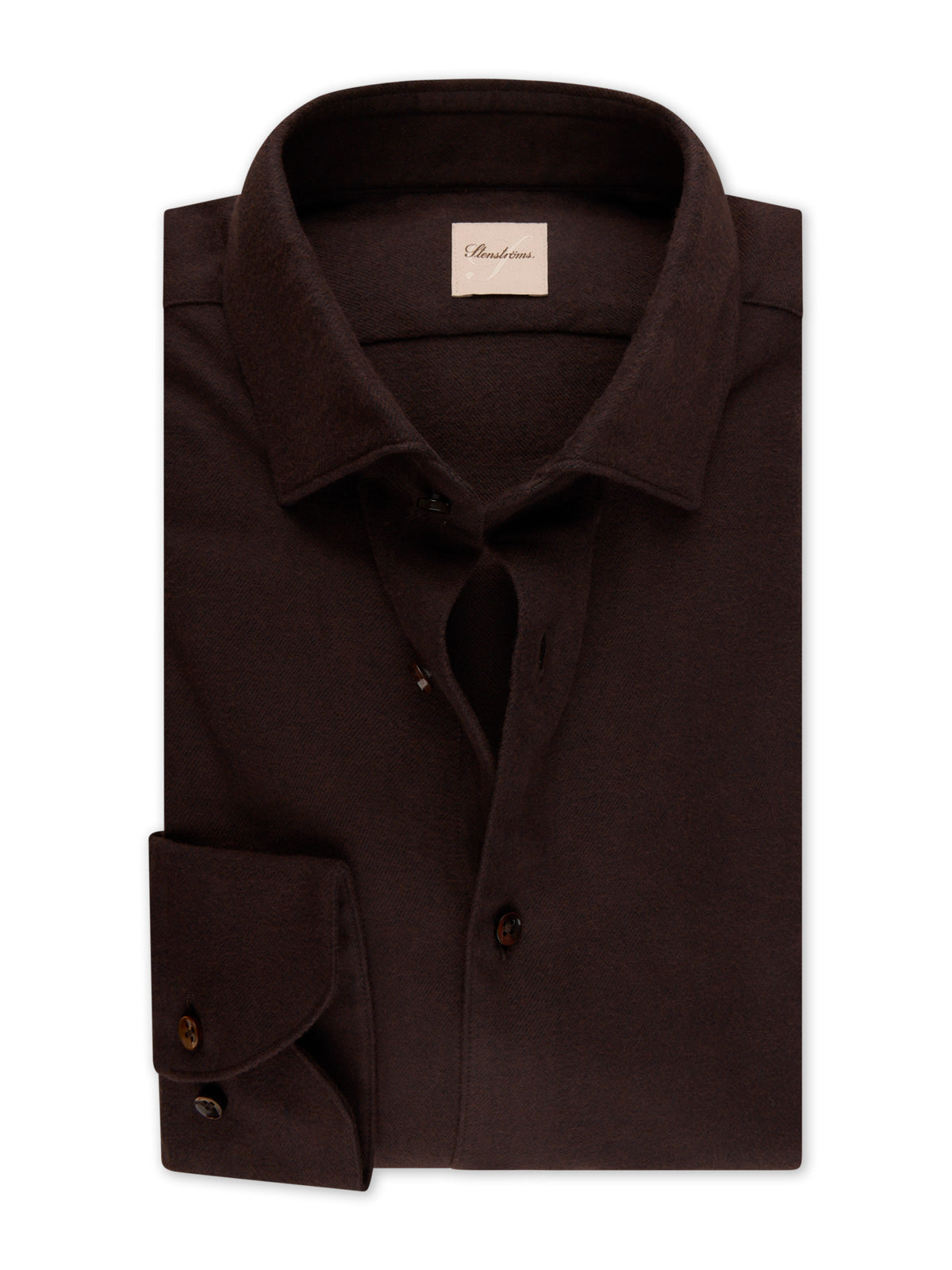 Stenströms - Mörkbrun Regular Fit Flanellskjorta