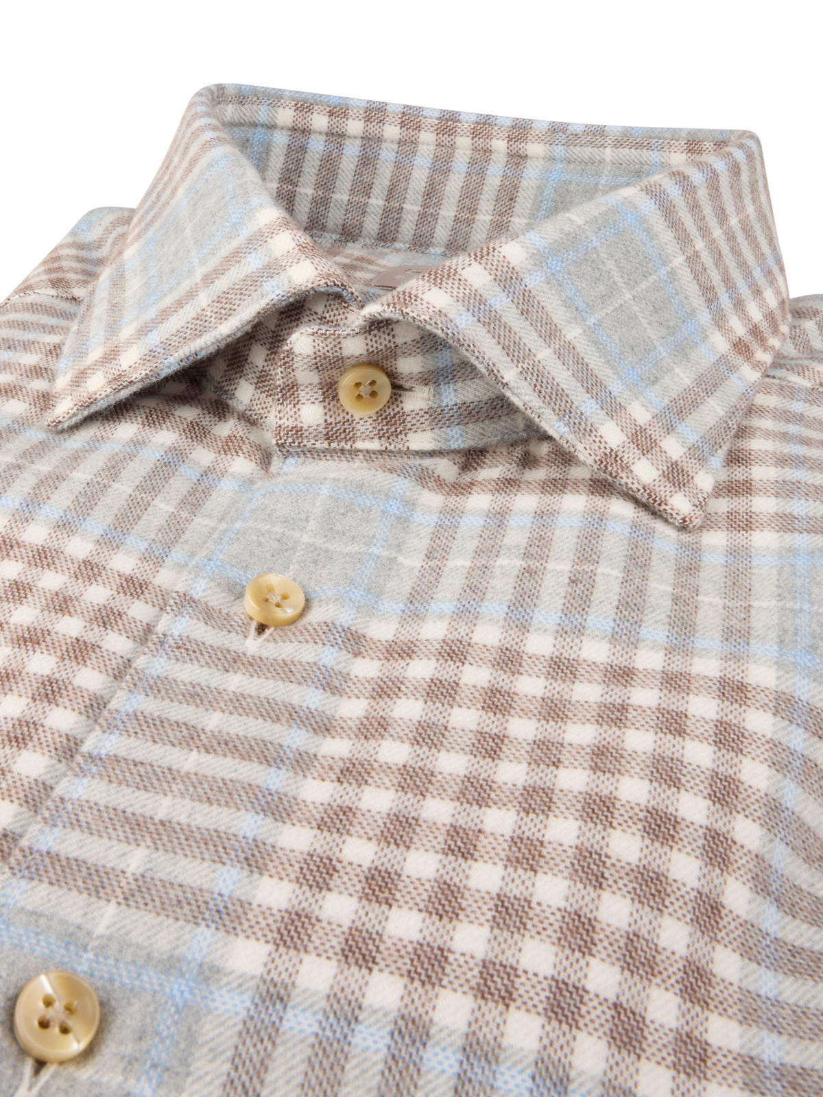 Light Grey Plaid Flannel Shirt