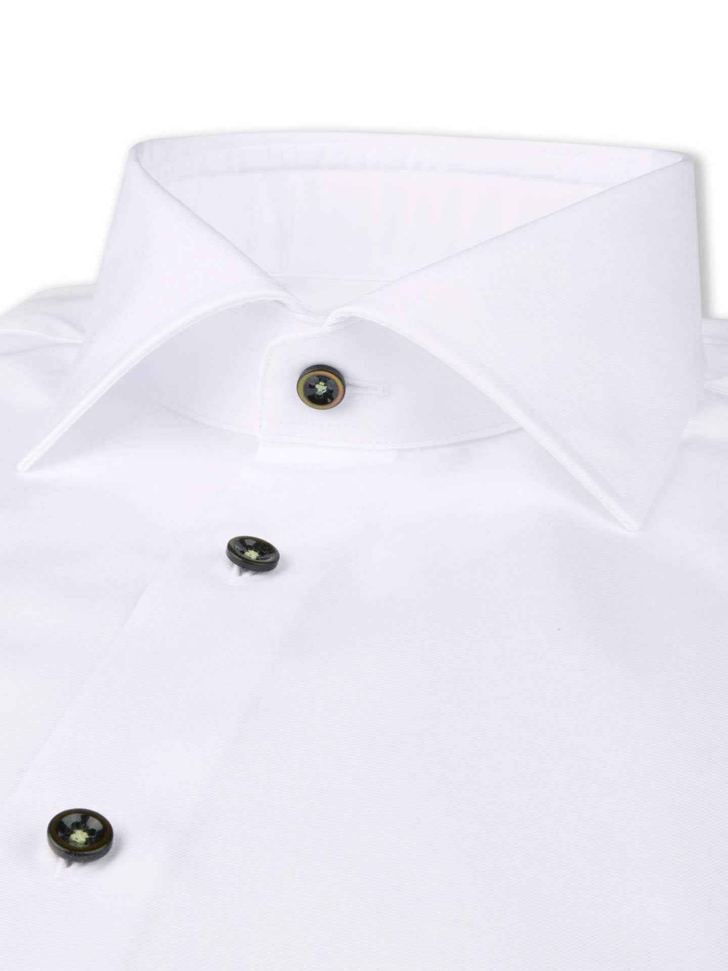 Regular Twillskjorta, Mörkgröna Knappar