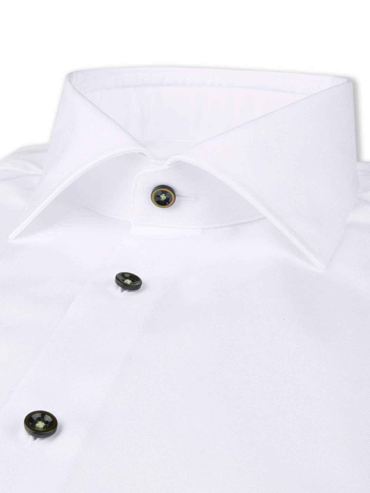 Regular Twillskjorta, Mörkgröna Knappar