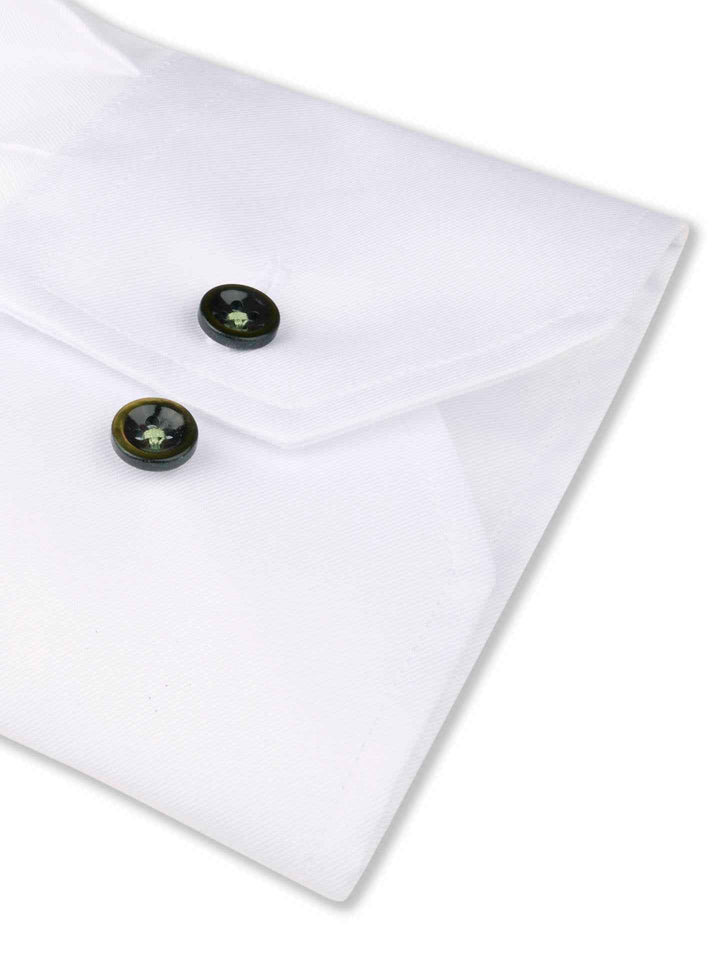 Regular Twillskjorta, Mörkgröna Knappar