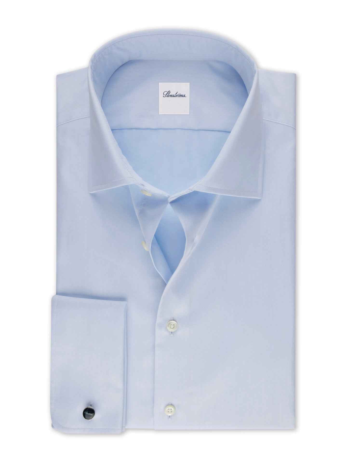 Ljusblå Regular Twillskjorta, Dubbel Manschett - Stenströms
