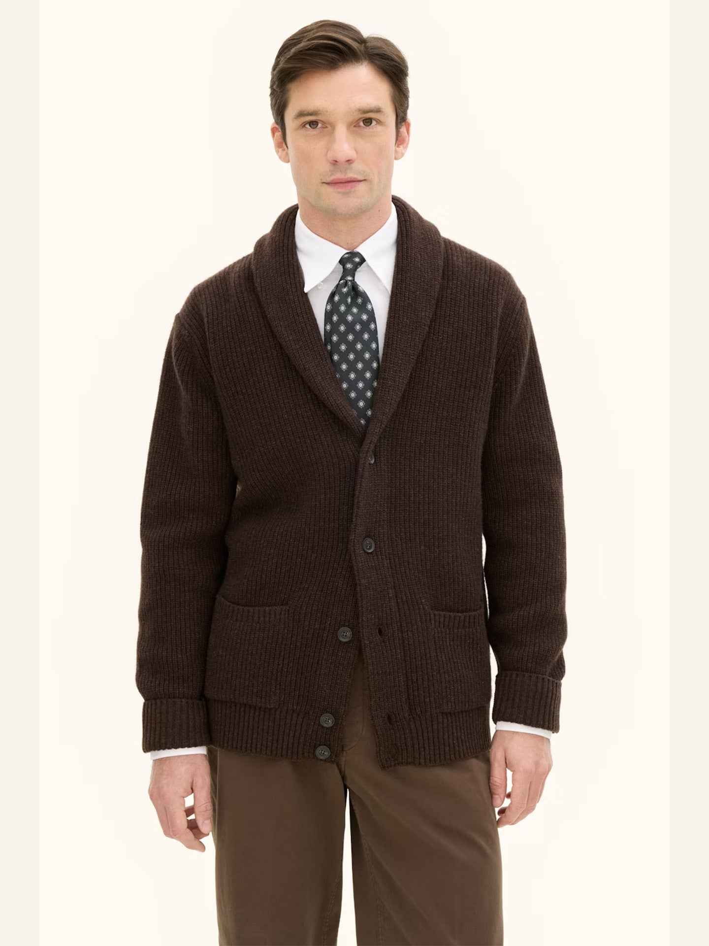 Ribbstickad Cardigan