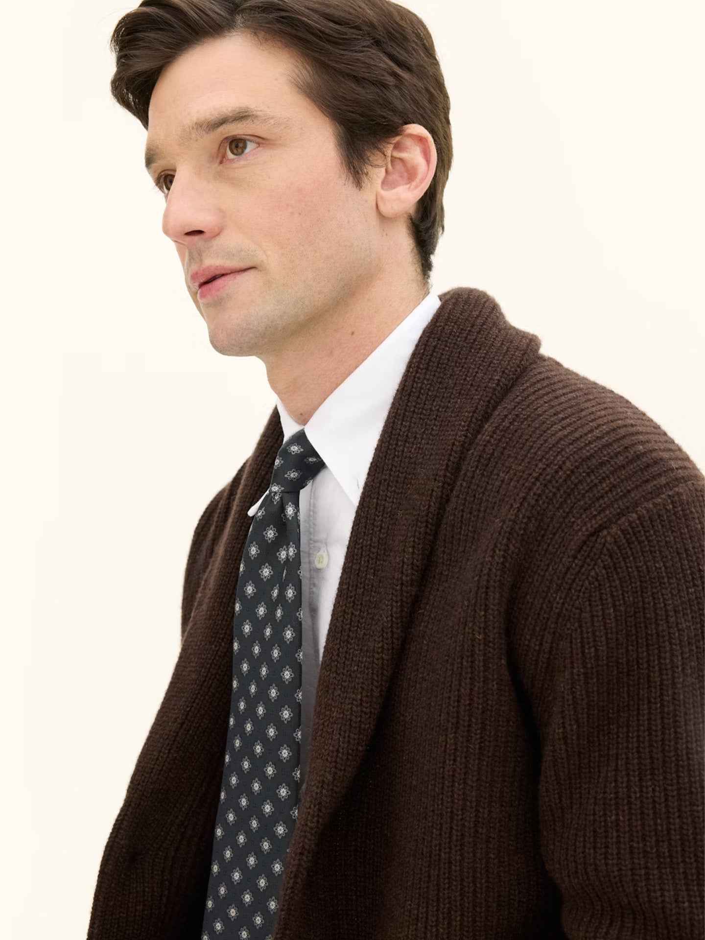 Ribbstickad Cardigan