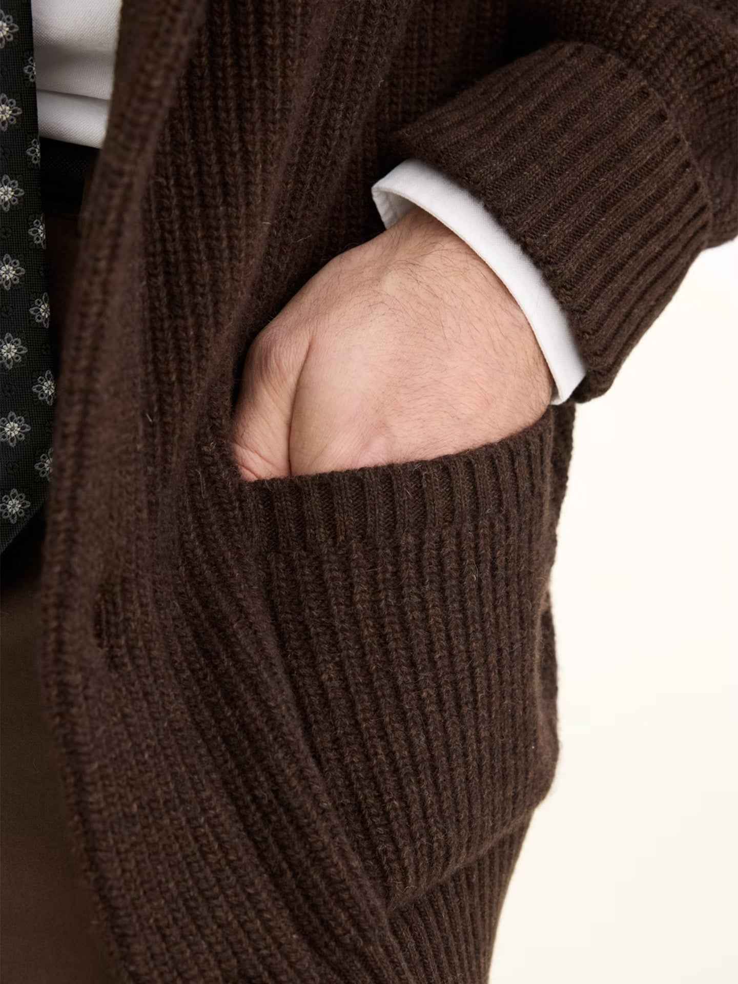 Ribbstickad Cardigan