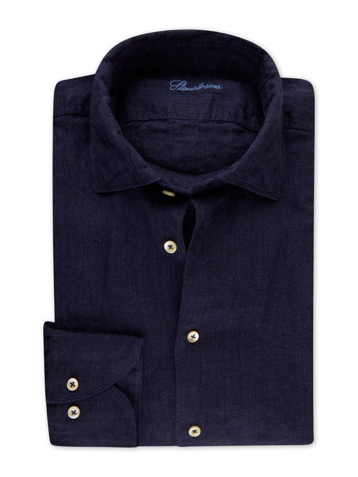 Regular Fit Linneskjorta - Marinblå