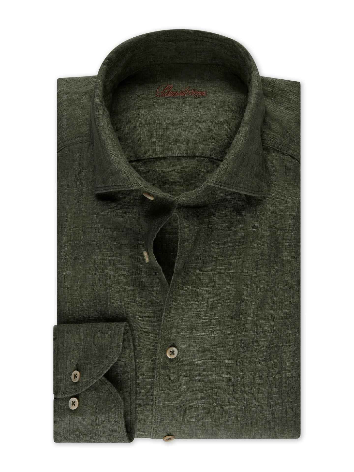 Mörkgrön Regular Fit Linneskjorta