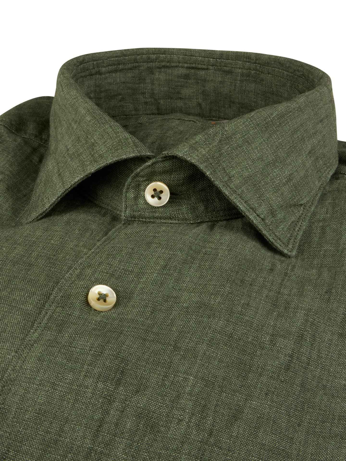 Mörkgrön Regular Fit Linneskjorta