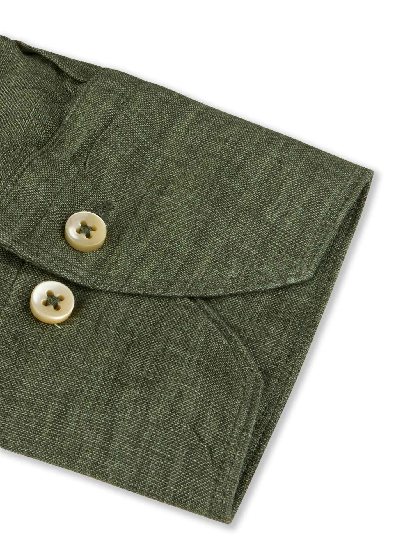 Mörkgrön Regular Fit Linneskjorta