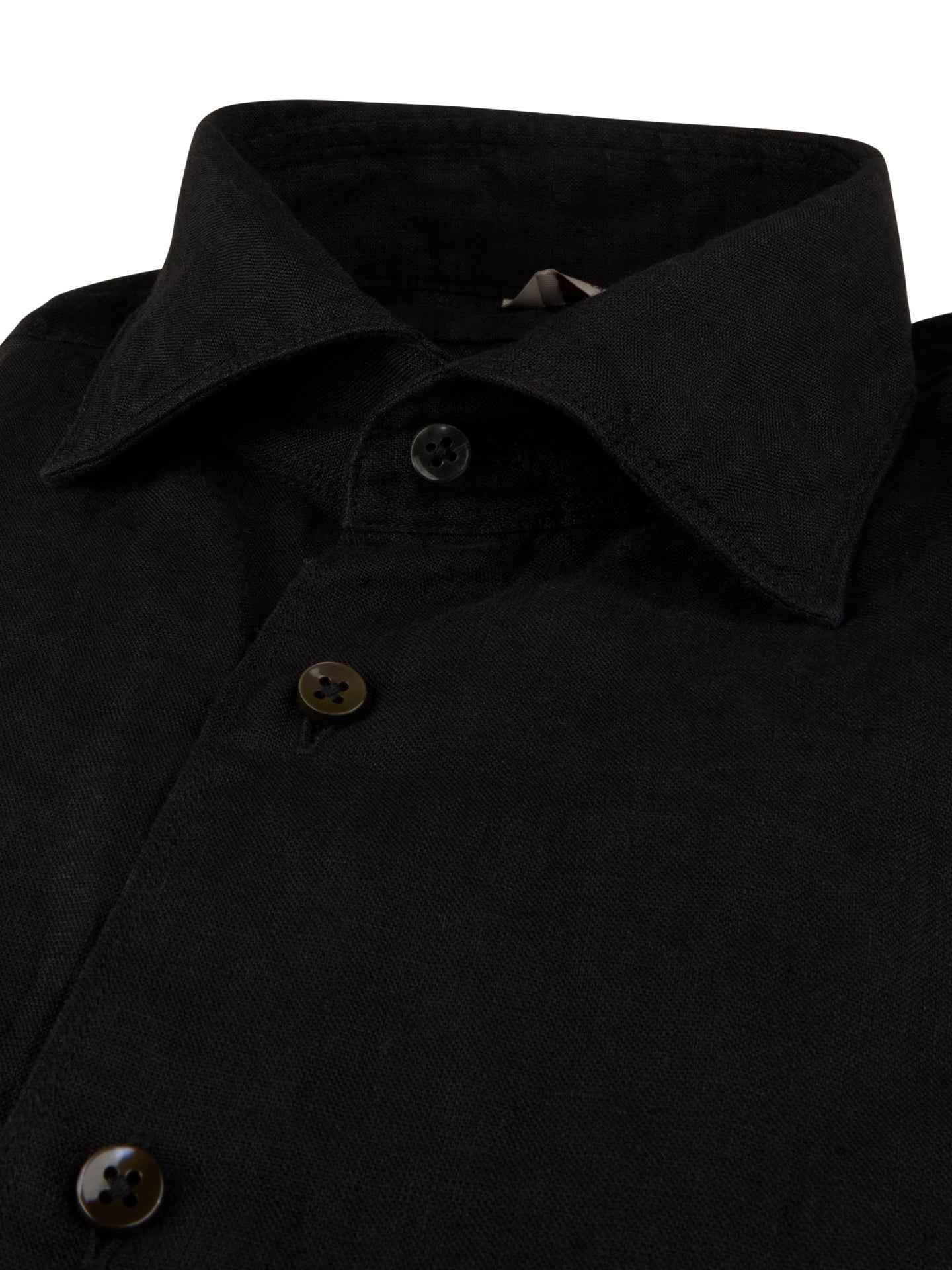 Svart Regular Fit Linneskjorta