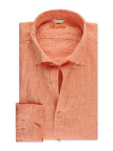 Orange Regular Fit Linen Shirt