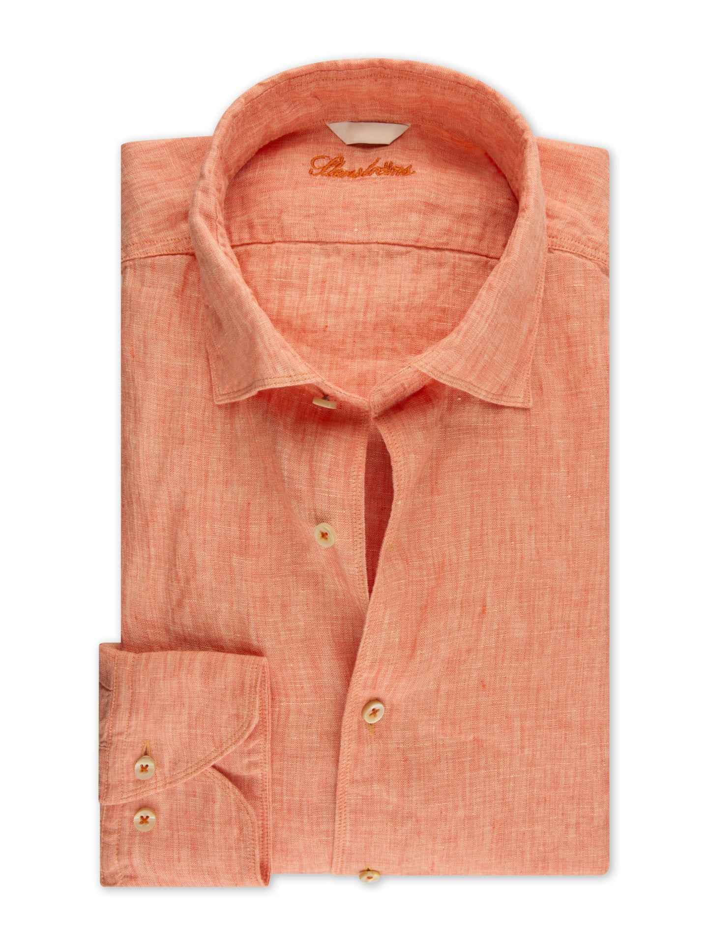 Orange Regular Fit Linneskjorta