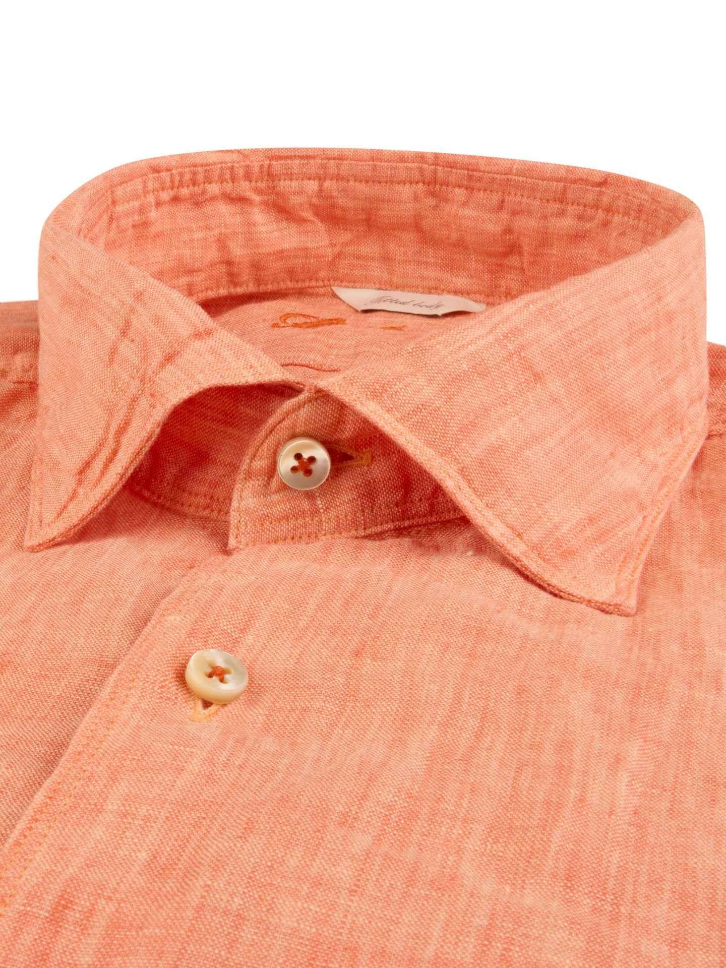 Orange Regular Fit Linneskjorta