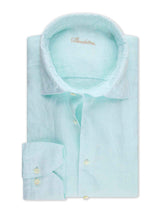 Aqua Blue Regular Fit Linen Shirt