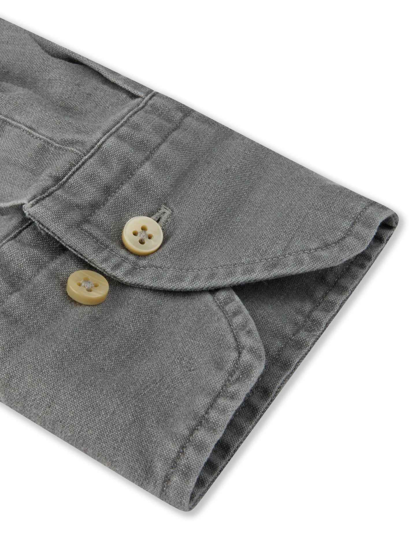 Grå Regular Casual Denimskjorta